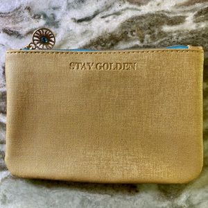 NEW IPSY~July 2021~Glam Bag~STAY GOLDEN~Makeup Cosmetic Clutch~ Jeweled Zip Pull